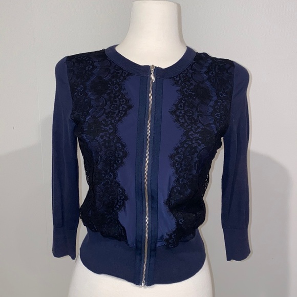 Banana Republic lace front 3/4 sleeve cardigan - Picture 1 of 11